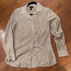 Cheetah print Tan Button-Up Blouse